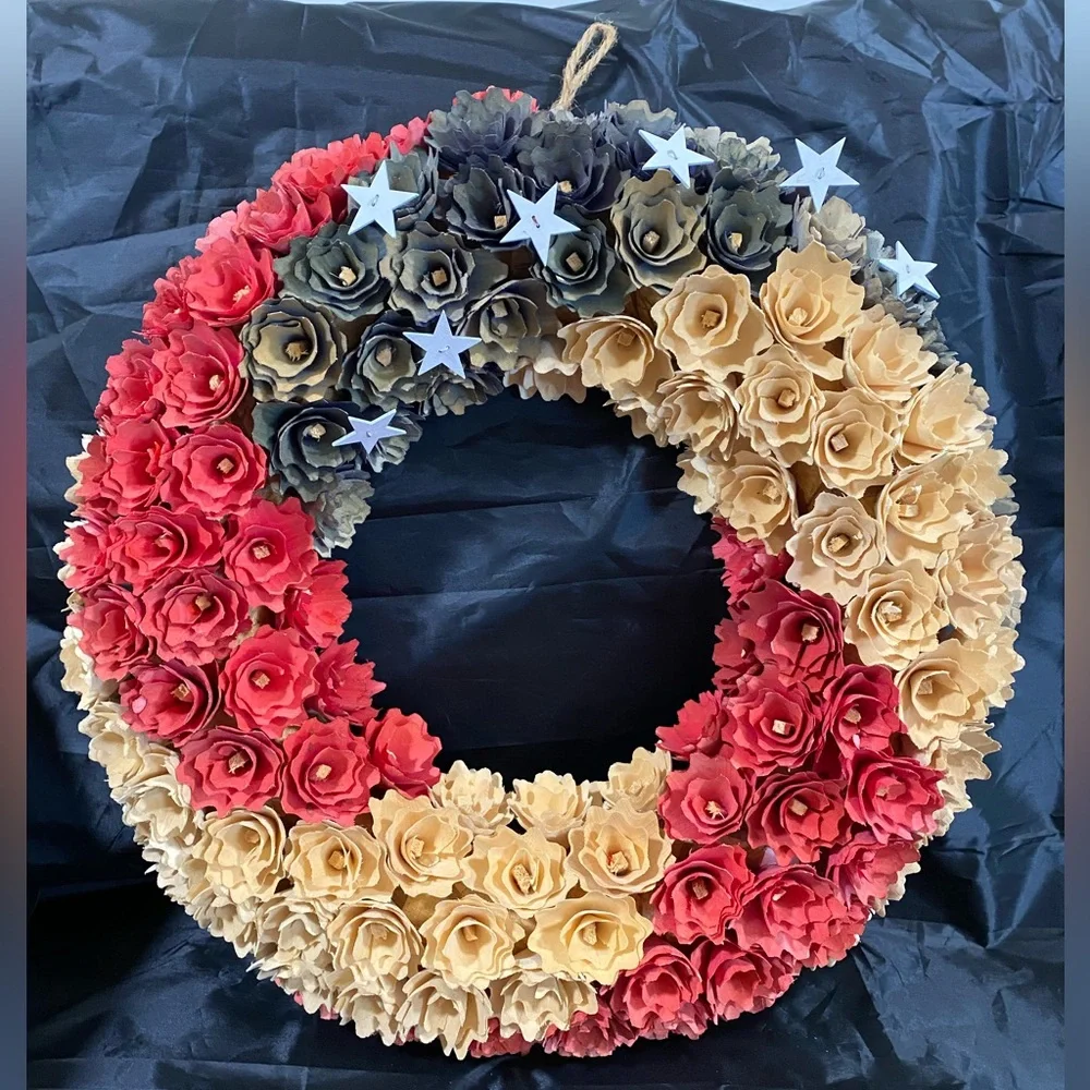 Handmade Sola Wood Wreath with Jute Hanging Rope